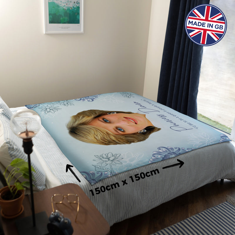 Princess Diana - Queen In People's Hearts - 150 x 150cm Fleece Blanket