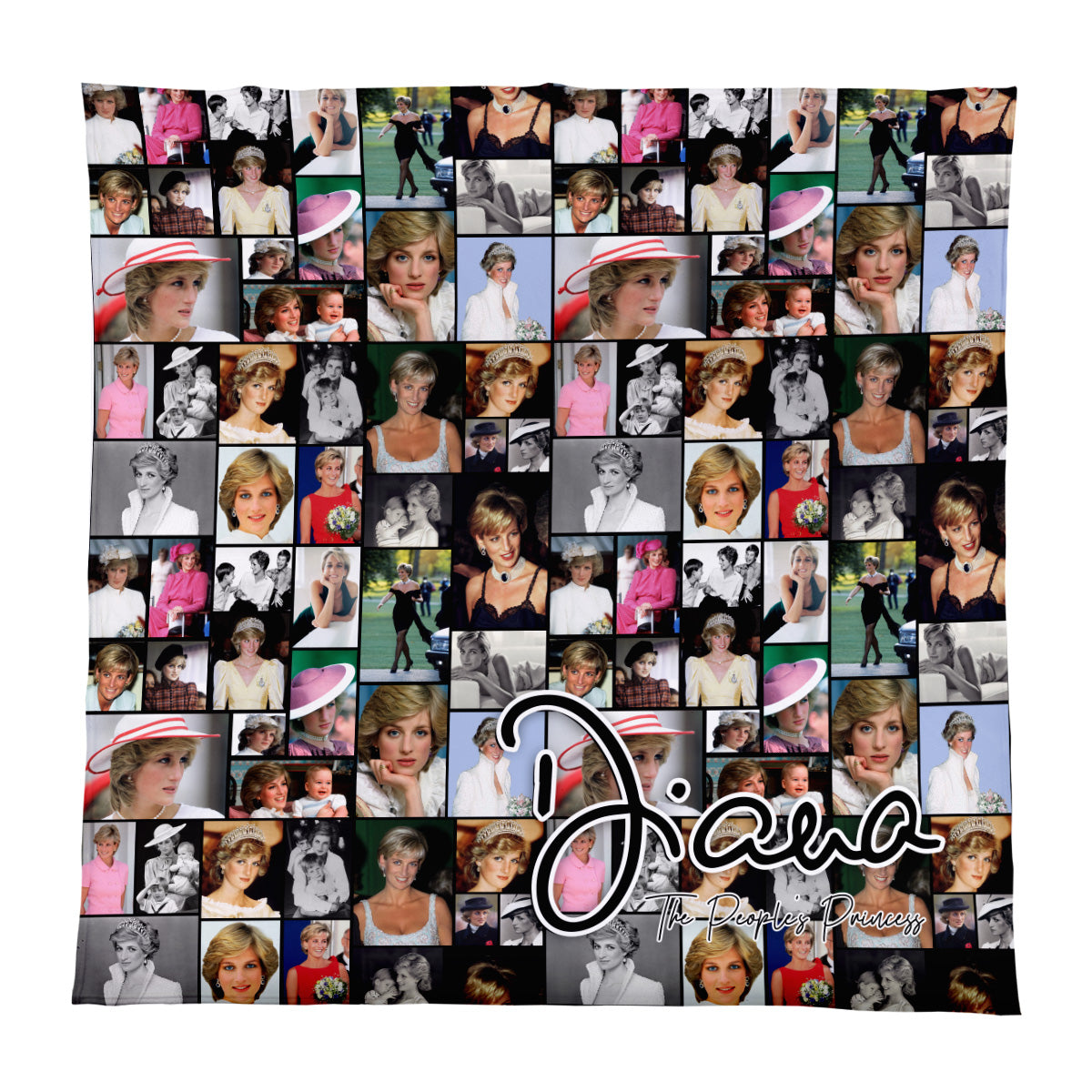 Princess Diana - Collage - 150 x 150cm Fleece Blanket