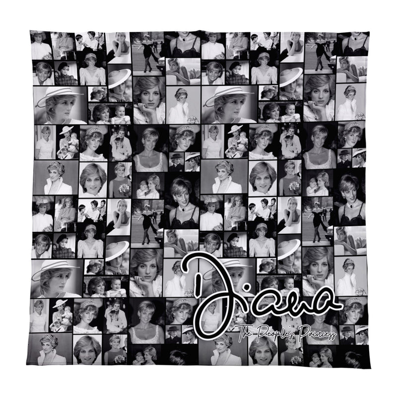 Princess Diana - B&W Collage - 150 x 150cm Fleece Blanket