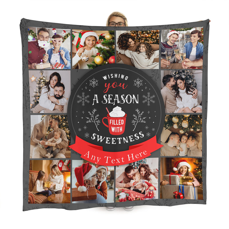 Christmas Sweetness - 12 Photo - Personalised Fleece Blanket