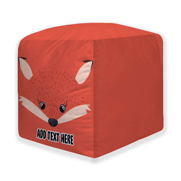 Personalised Fox Photo Cube Cushion - Two Sizes