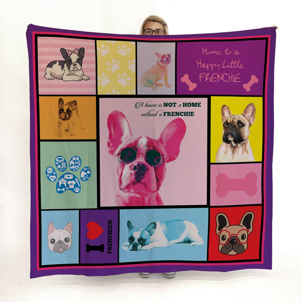 French Bulldog - Colourful Pet Blanket