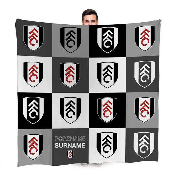 Fulham FC - Chequered Fleece Blanket - Officially Licenced