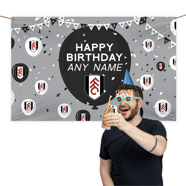 Fulham FC - Personalised Balloons 5ft x 3ft Fabric Banner - Officially Licenced