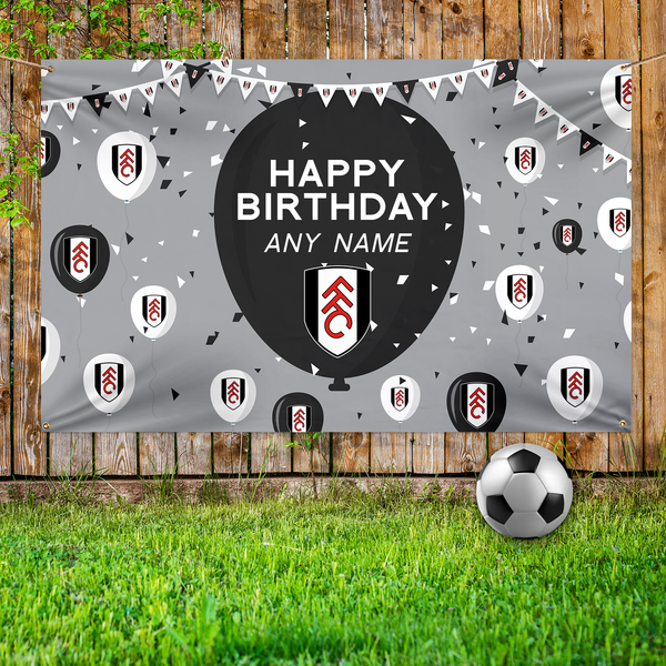 Fulham FC - Personalised Balloons 5ft x 3ft Fabric Banner - Officially Licenced