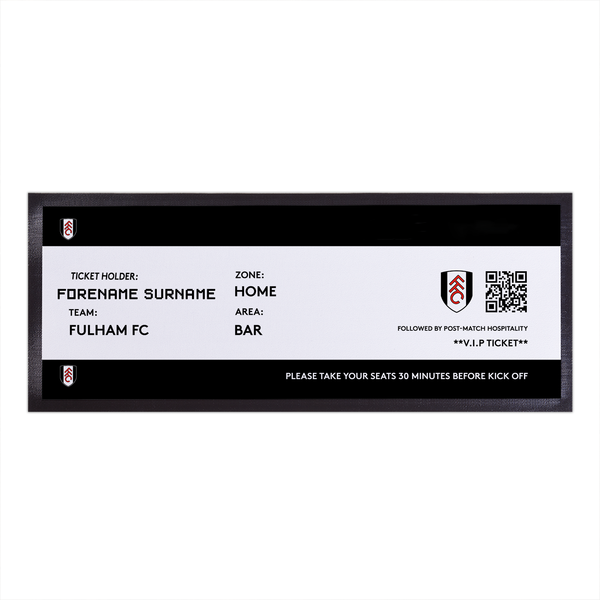 Fulham FC - Football Ticket Personalised Bar Runner - Officially Licenced