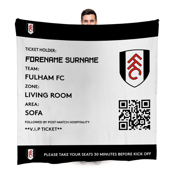 Fulham FC - Football Ticket Fleece Blanket - Officially Licenced