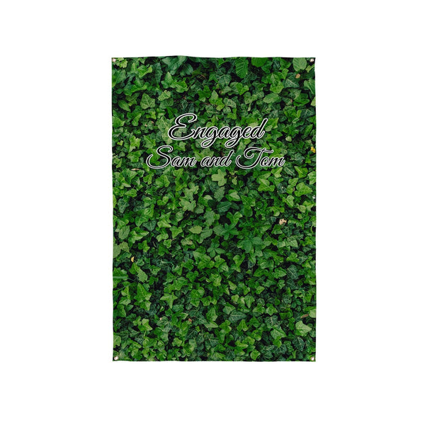 Personalised Text - Garden Hedge Party Backdrop - 5ft x 3ft