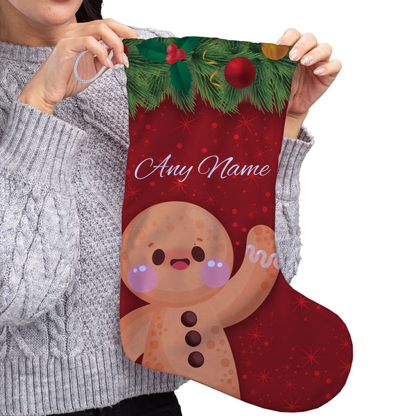 Gingerbread Man - Personalised Christmas Stocking