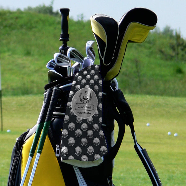 Grey Golf Ball Repeat - Golf Towel