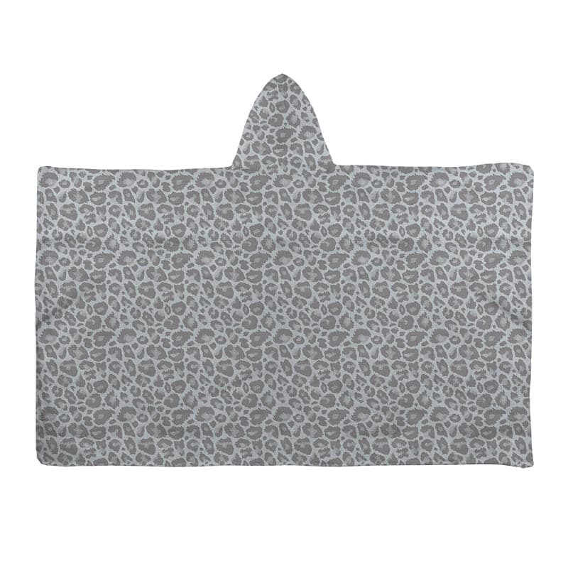 Hooded Towel - Grey Leopard Print
