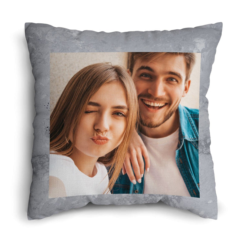 Personalised Be My Valentine - Grey Texture - Photo 45cm Cushion