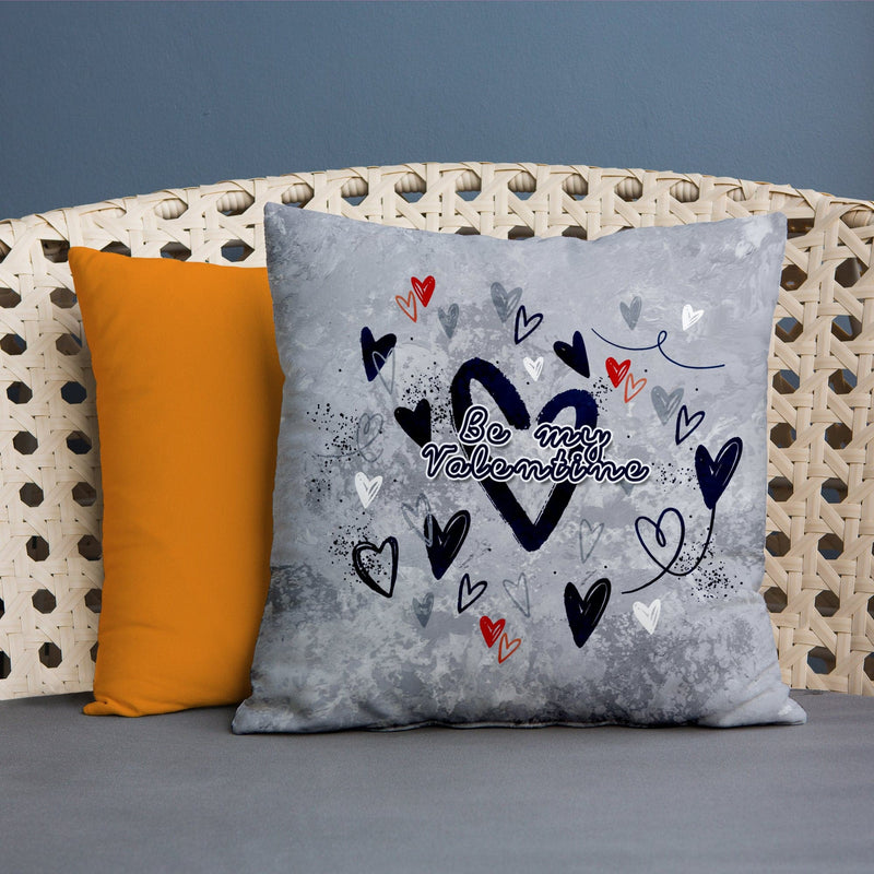 Personalised Be My Valentine - Grey Texture - Photo 45cm Cushion
