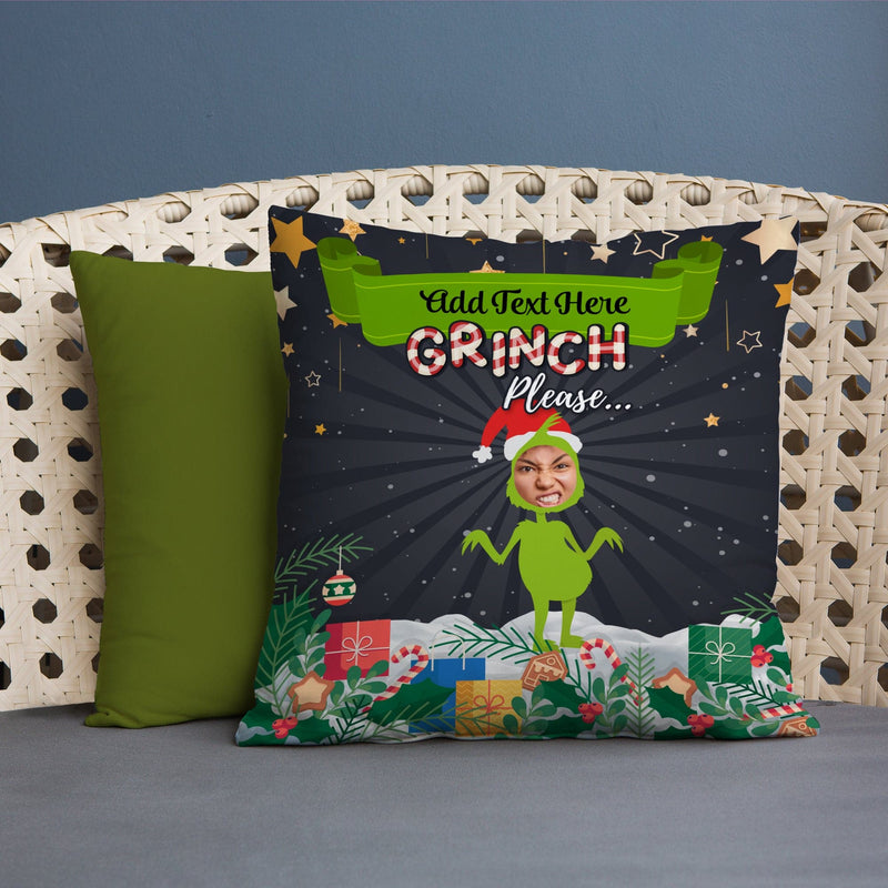 Personalised Text and Photo - Grinch Please - 45cm Cushion