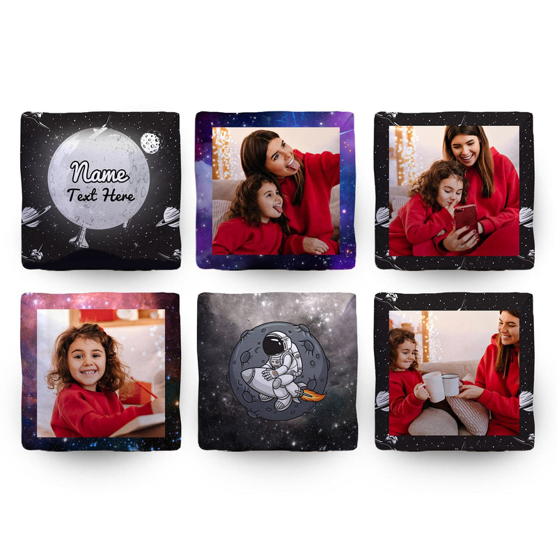 Personalised Space Photo Cube Cushion - Two Sizes