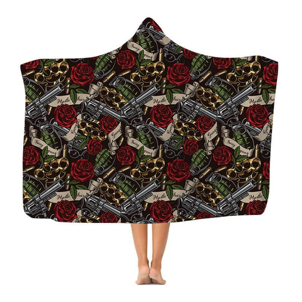 Guns and Roses - Hooded Blanket