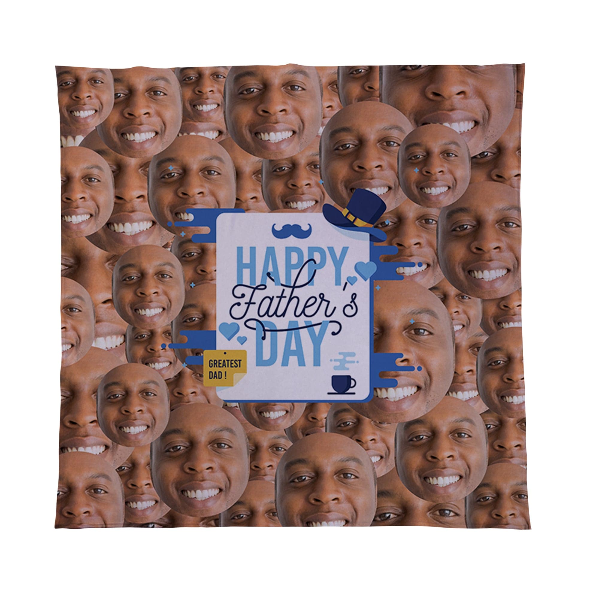 Happy Fathers Day - Face All Over - Photo Fleece Blanket