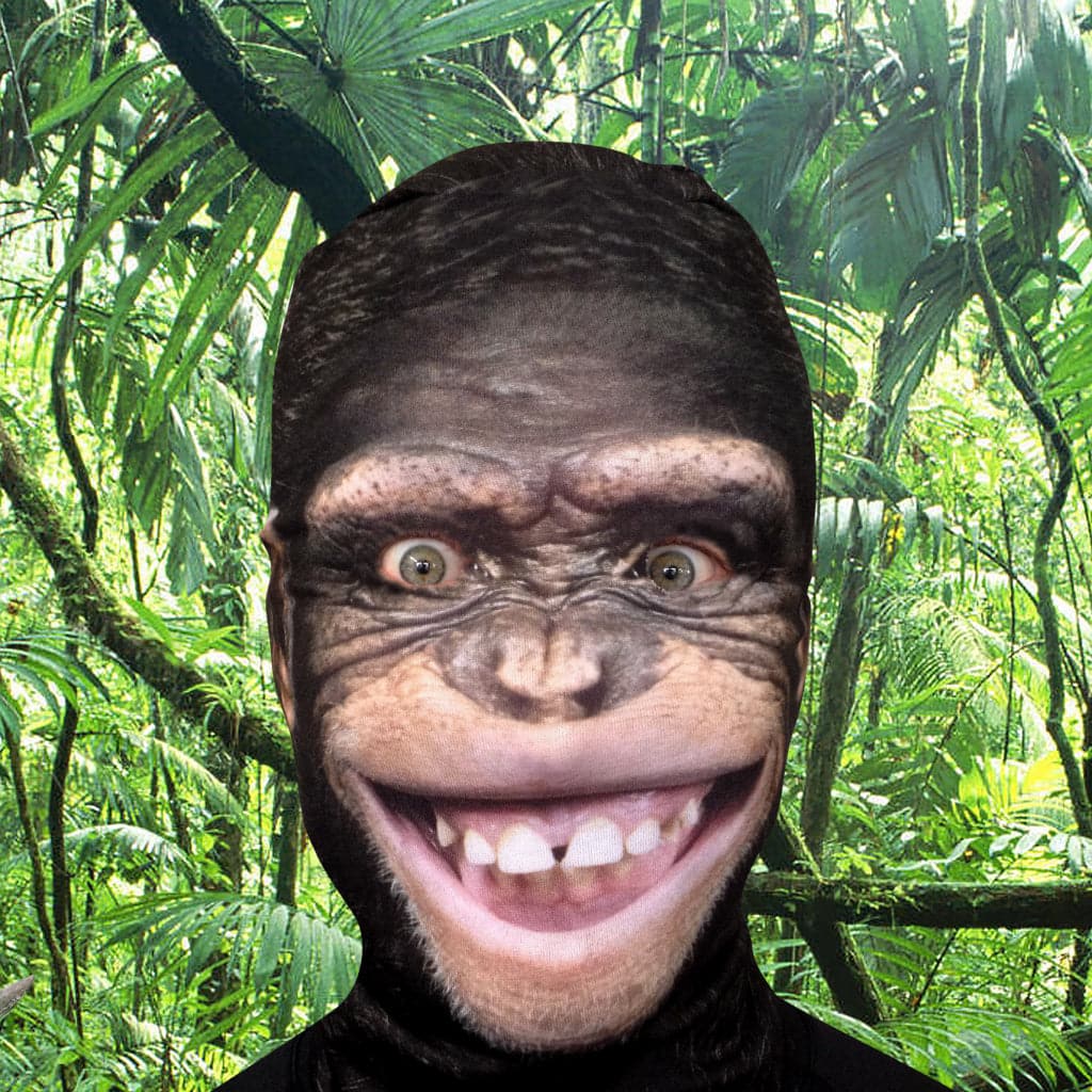 Happy Monkey! - Faceskinz™ | Stretchy Monkey Halloween Mask