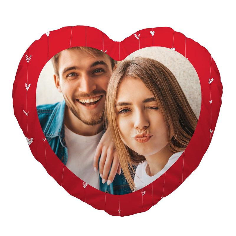Valentines Red Heart Chain - Heart Shaped Photo Cushion