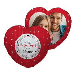 Valentines Red Heart Chain - Heart Shaped Photo Cushion