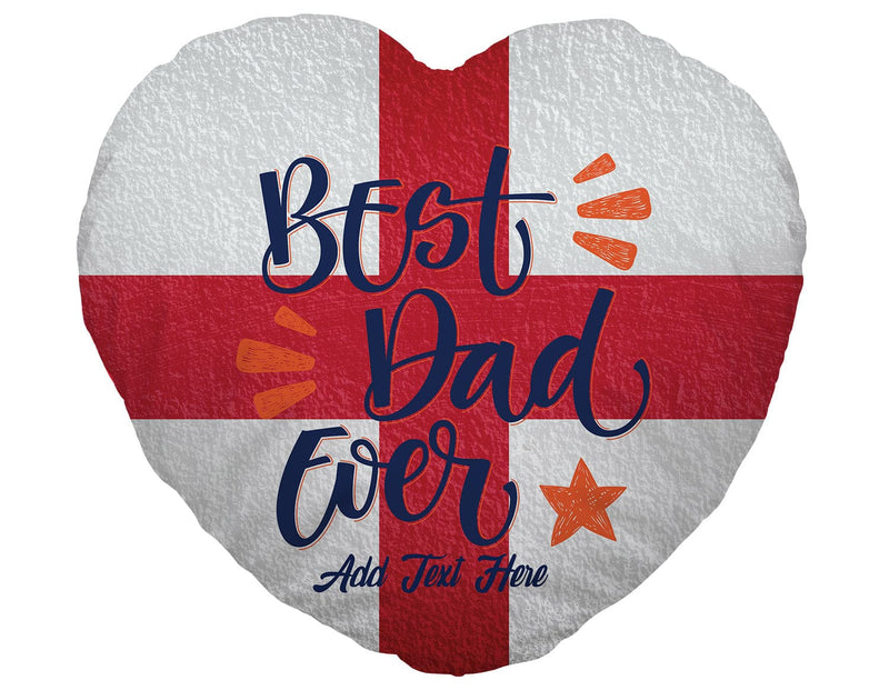 Personalised Heart Shaped Photo And Text Cushion - England 'Best Dad'