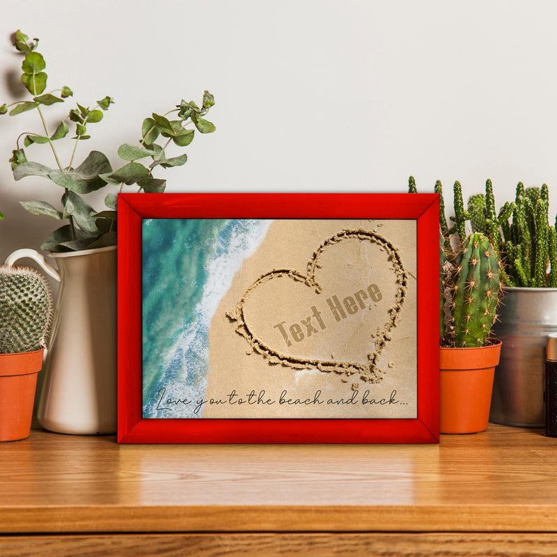 Personalised Heart In The Sand - A4 Metal Sign Plaque
