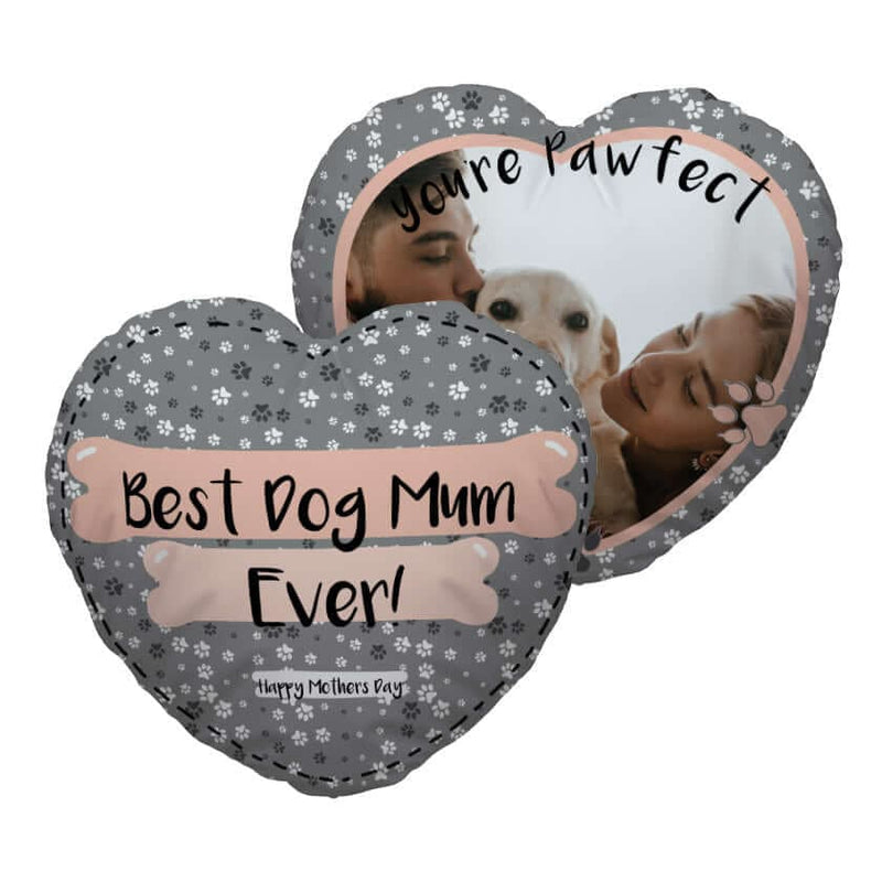 Best Dog Mum Ever - Heart Shaped Photo Cushion