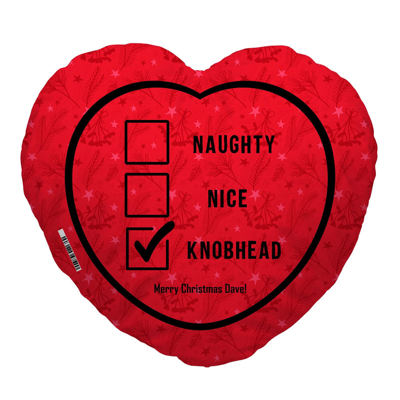 Personalised Christmas Tick List - Heart Shaped Photo Cushion
