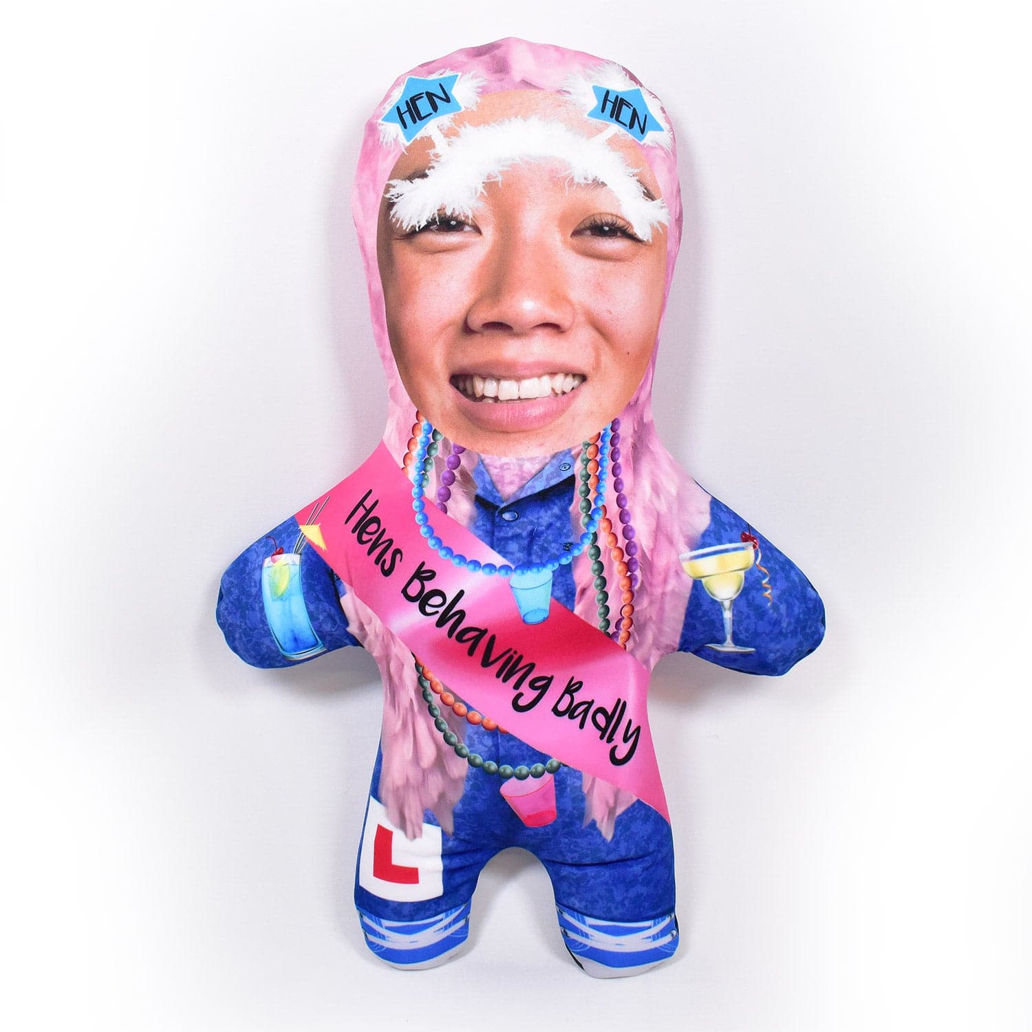 Hen Party - Blue Jumpsuit - Personalised Mini Me Doll