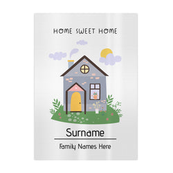Personalised Home Sweet Home - A4 Metal Sign Plaque - Frame Options Available