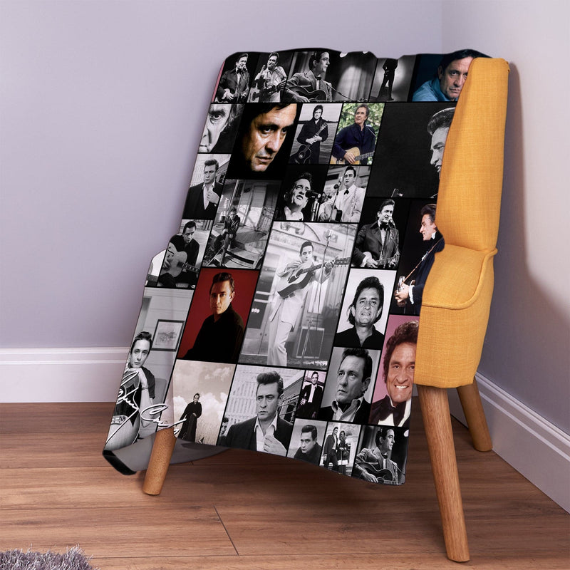 Personalised Fleece Blanket Throw | Johnny Cash Bedding