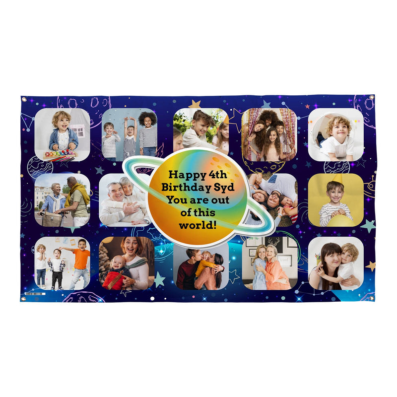 Kids Photo Banner - Space - Edit text - 5FT X 3FT