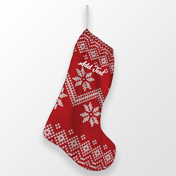Knitted Christmas Pattern Red - Personalised Christmas Stocking