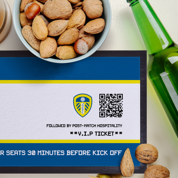 Leeds United FC - Football Ticket Personalised Bar Runner - Officially Licenced