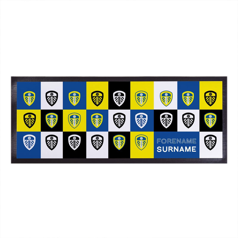 Leeds United FC - Chequered Personalised Bar Runner - Officially Licenced