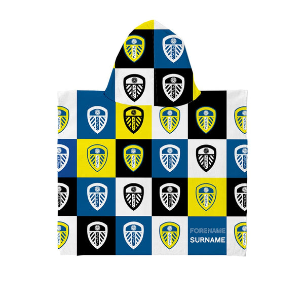 Leeds United FC - Chequered Kids Hooded Towel - Officially Licenced