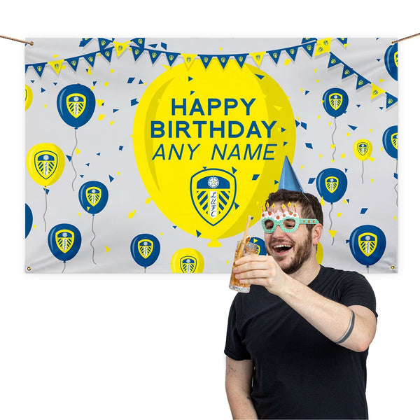 Leeds United FC Personalised Football Birthday Banner