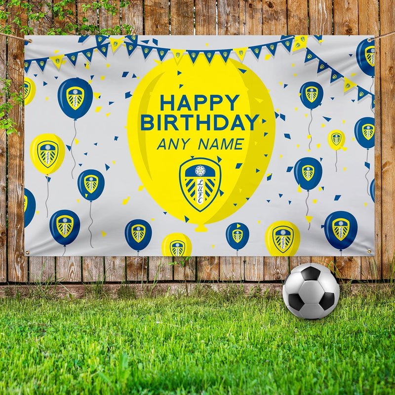 LUFC Custom Birthday Balloon Fabric Banner
