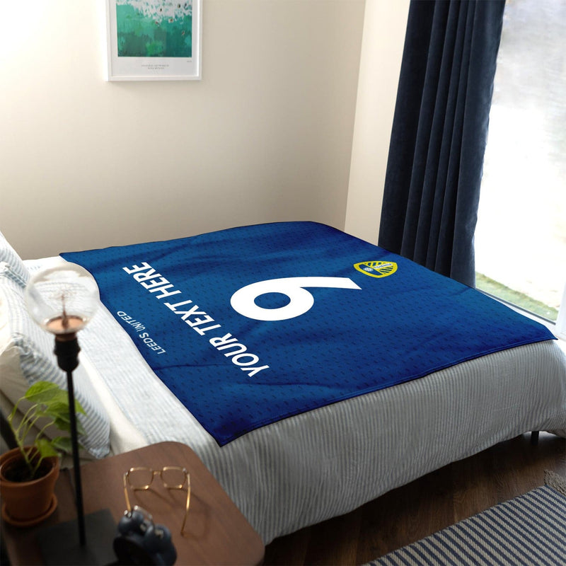 Leeds United FC - Name and Number Fleece Blanket - Officially Licenced