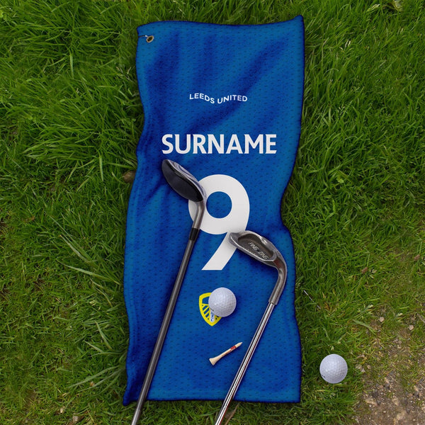 Leeds United FC - Name and Number Golf Towel - Officially Licenced