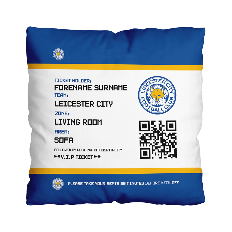 Leicester City FC - Football Ticket 45cm Cushion - Officially Licenced