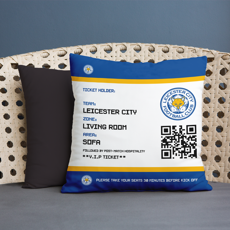 Leicester City FC - Football Ticket 45cm Cushion - Officially Licenced