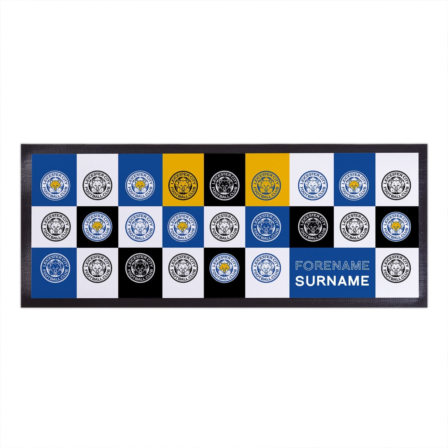 Leicester City FC - Chequered Personalised Bar Runner - Officially Licenced