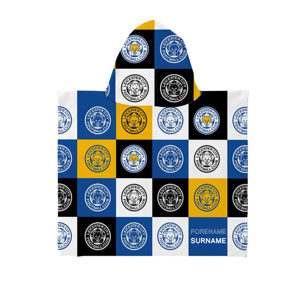 Leicester City FC - Chequered Kids Hooded Towel - Officially Licenced