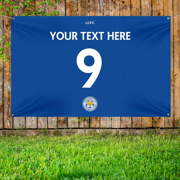 Leicester City FC - Personalised Name Number 5ft x 3ft Fabric Banner - Officially Licenced
