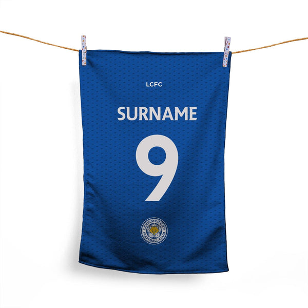 Leicester City FC - Name and Number Lightweight, Microfibre Personalised Tea Towel - Officially Licenced