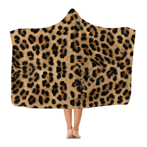 Leopard Print - Hooded Blanket