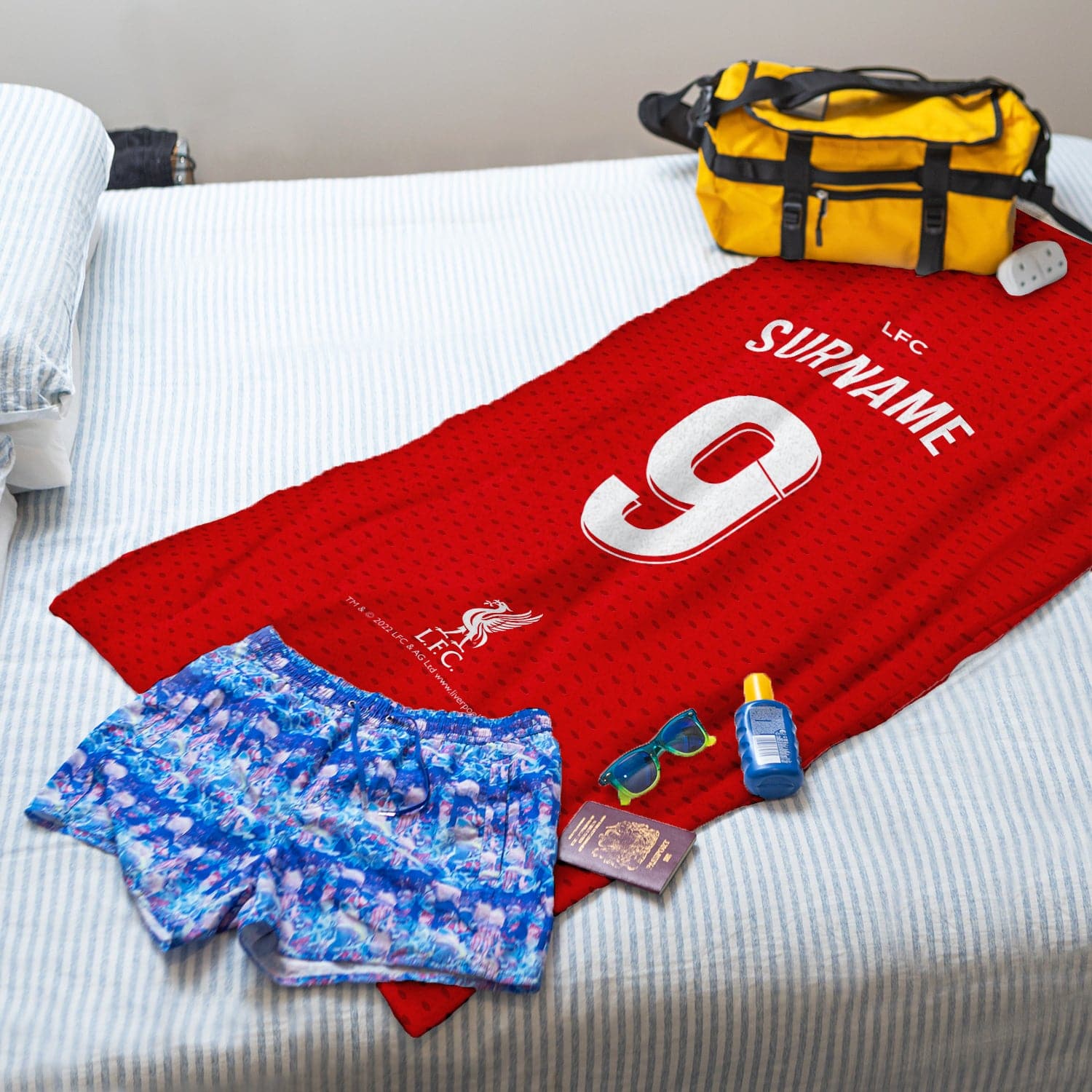 Liverpool FC Name Number - Personalised Beach Towel - 150cm x 75cm - Officially Licenced