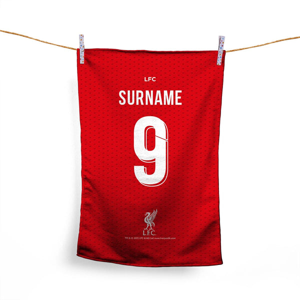 Liverpool FC - Name and Number Personalised Tea Towel - Officially Licenced