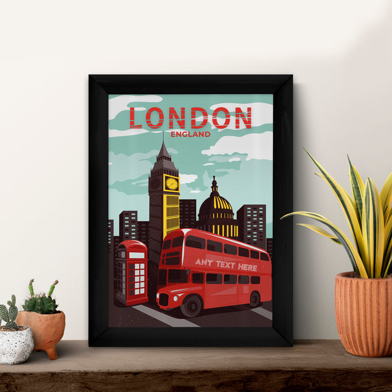 Personalised London - A4 Metal Sign Plaque - Frame Options Available